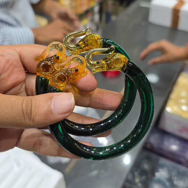 Elephant Crystal Glass Bangles