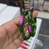 Lotus Crystal Glass Bangles