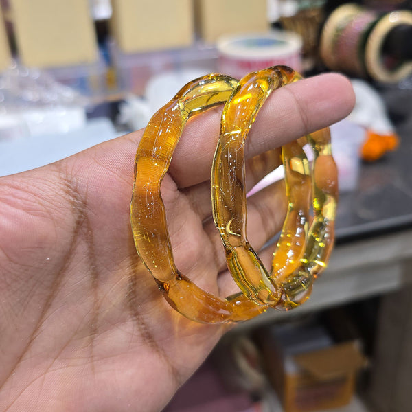 Aranya Curved Crystal Glass Bangles