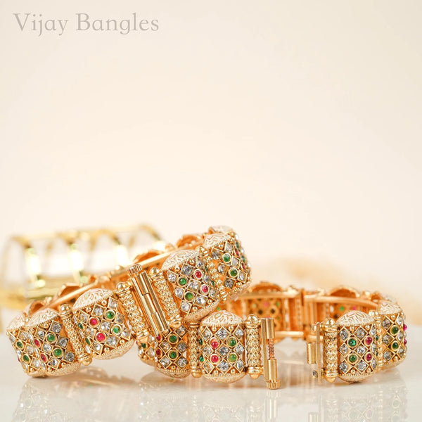 Maharani Multicolor Kundan Kada Bangles