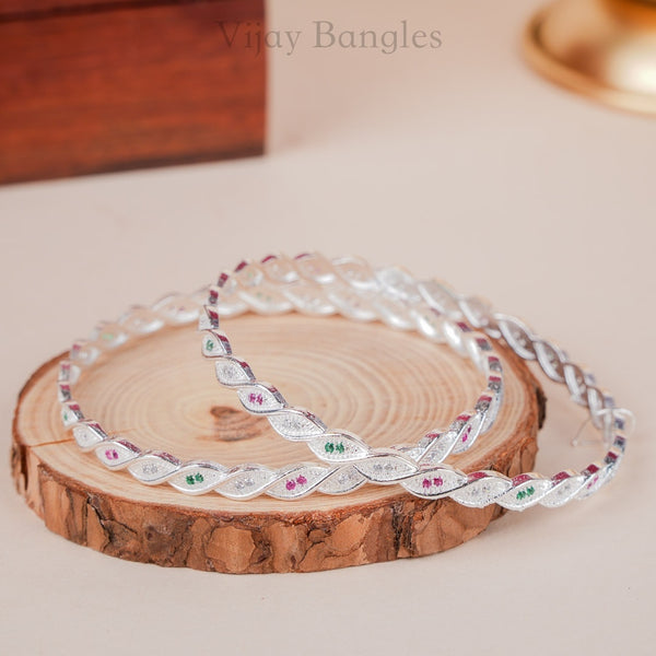 Mahira Silver Plated Bangles