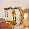 Aarohi Black Stone Gold Plated Bangle