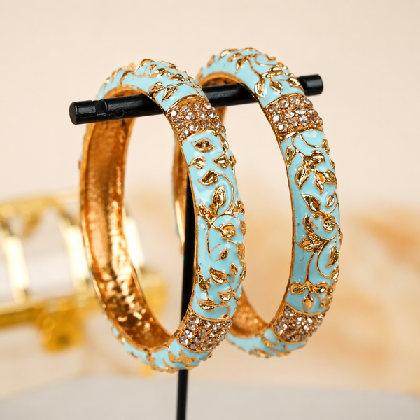 Pastel Blue Celeste Enamel Bangles