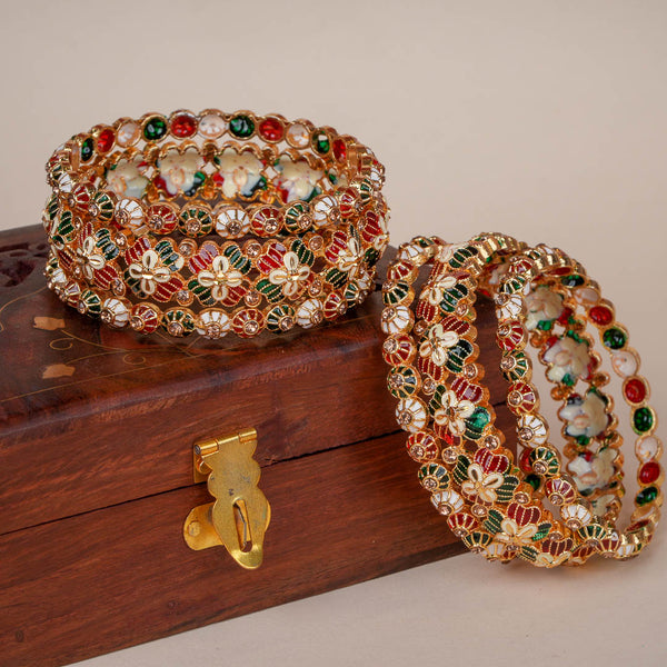Nitya Morbagh Meenakari Bangle Set