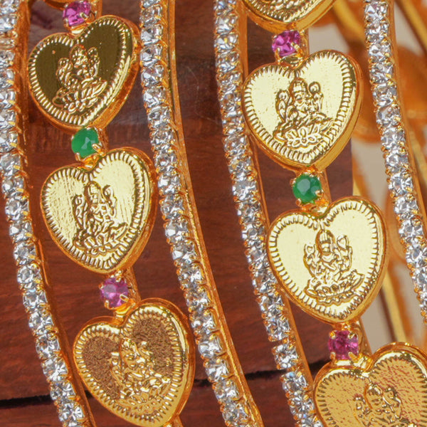 Maa Lakshmi Temple Coin Goldplated Bangles