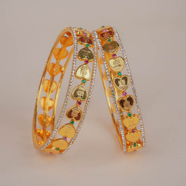 Maa Lakshmi Temple Coin Goldplated Bangles