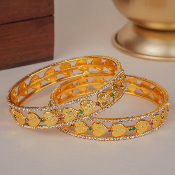 Maa Lakshmi Temple Coin Goldplated Bangles