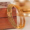 Elina Black Stone Gold Plated Bangles
