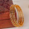 Zariya Black Stone Gold Plated Bangles
