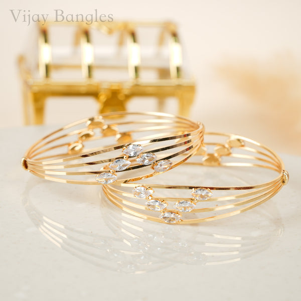 Siddhi Gold Plated AD Bangles