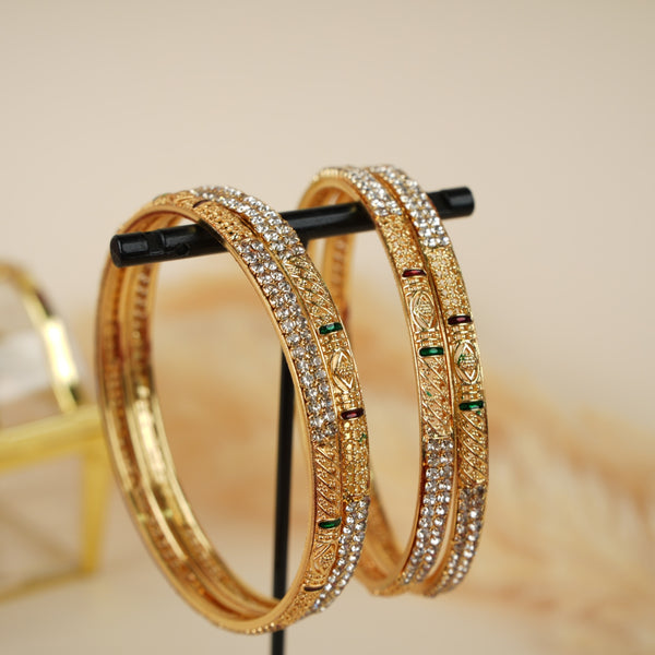 Sunheri Silver stone Bangles