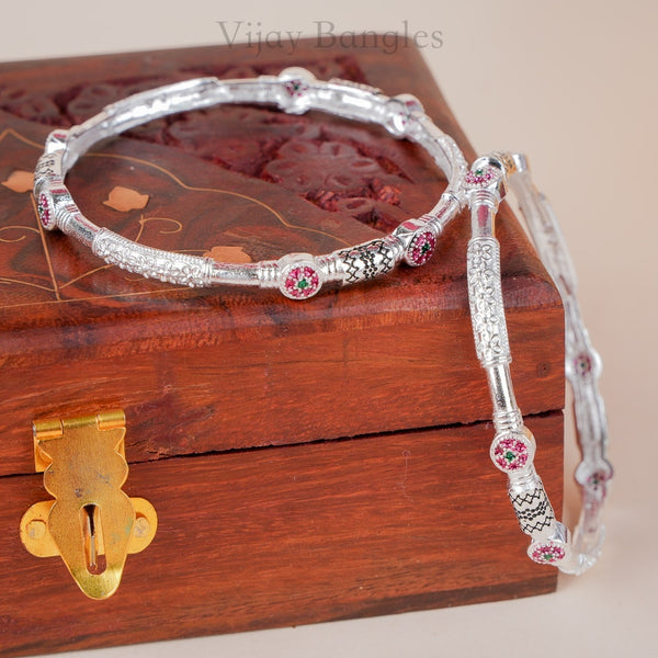 Saira Silver Plated Bangles