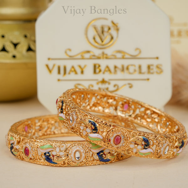 Mayur Meenakari Bangles (2 Pc Set)