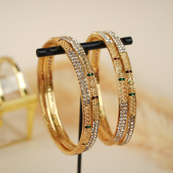 Sunheri Silver stone Bangles