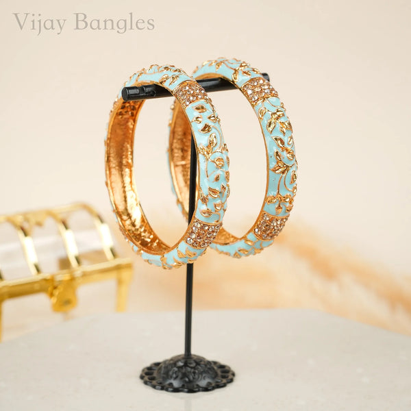 Pastel Blue Celeste Enamel Bangles