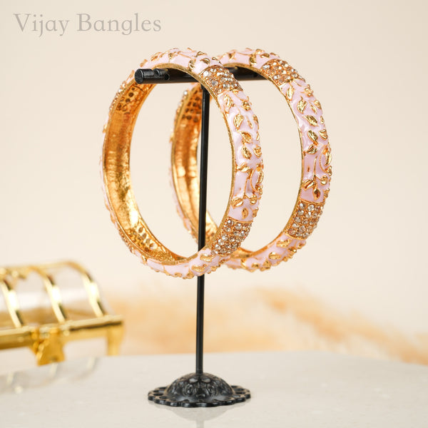 Pink Floral Celeste Enamel Bangles