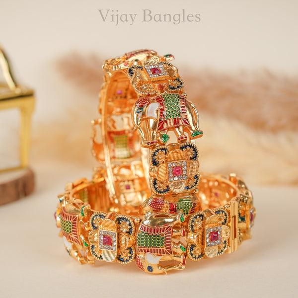 Shahi Elephant Copper Bangles