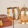 Aarohi Black Stone Gold Plated Bangle