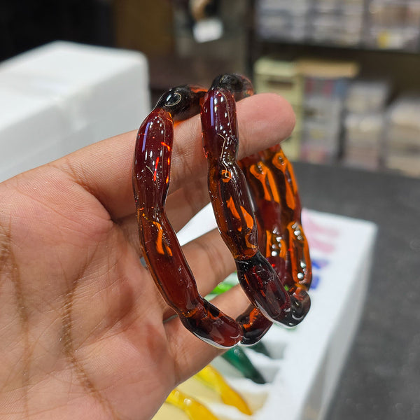 Aranya Curved Crystal Glass Bangles