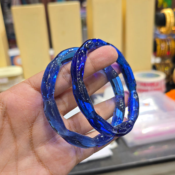Aranya Curved Crystal Glass Bangles