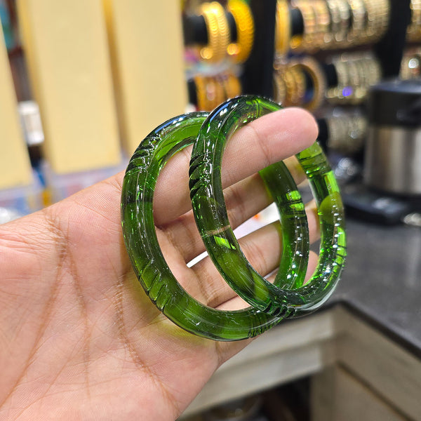 Plain Cut Crystal Glass Bangles