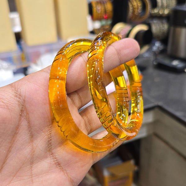 Plain Cut Crystal Glass Bangles