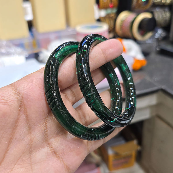 Plain Cut Crystal Glass Bangles