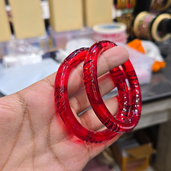 Plain Cut Crystal Glass Bangles