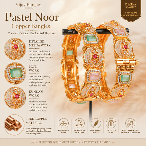 Pastel Noor Copper Bangles