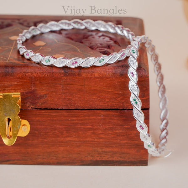 Mahira Silver Plated Bangles