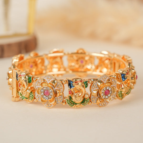 Lord Ganesha Meenakari Copper Bangles