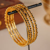Zariya Black Stone Gold Plated Bangles