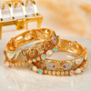 SheeshMahal Kundan Meena Copper Bangles