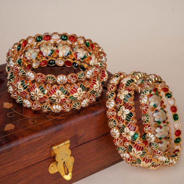 Nitya Morbagh Meenakari Bangle Set