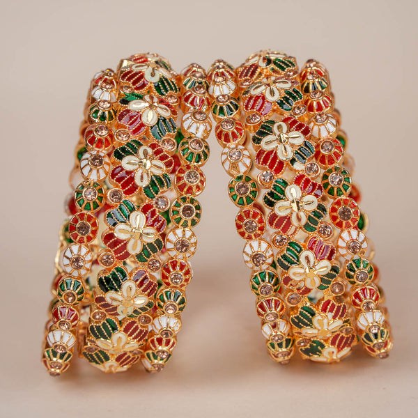 Nitya Morbagh Meenakari Bangle Set