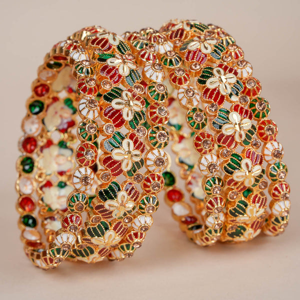 Nitya Morbagh Meenakari Bangle Set