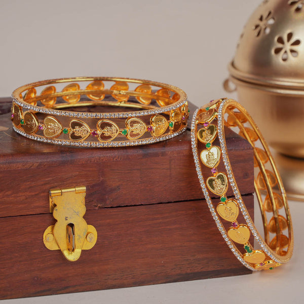 Maa Lakshmi Temple Coin Goldplated Bangles