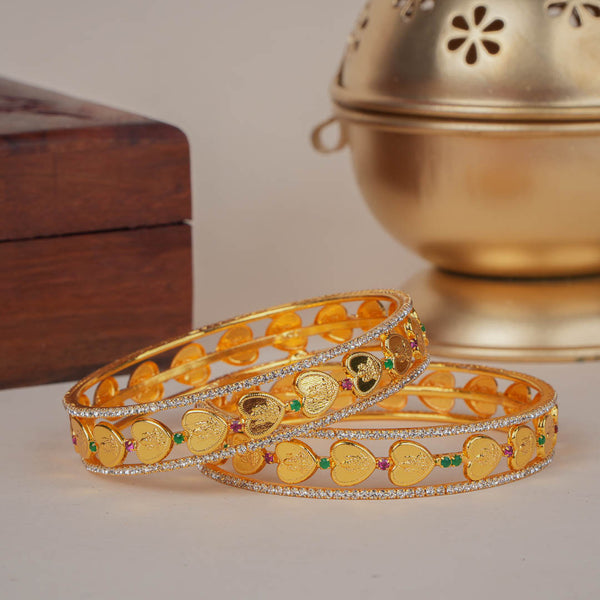 Maa Lakshmi Temple Coin Goldplated Bangles
