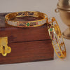 Alohaa Gold Plated CNC Bangles