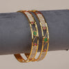 Alohaa Gold Plated CNC Bangles