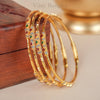 Golden Minimal Bangle set of 4 Bangles
