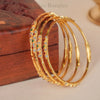 Golden Minimal Bangle set of 4 Bangles