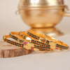 Miraya Black Stone Gold Plated Bangles
