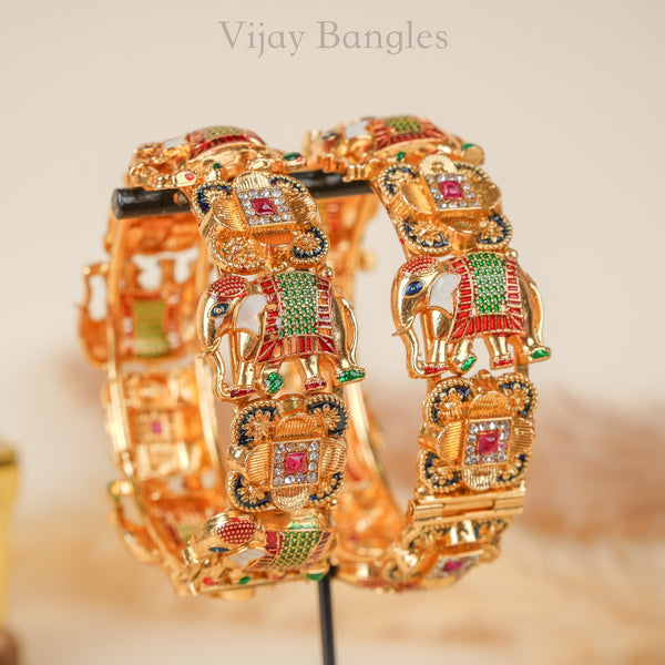 Shahi Elephant Copper Bangles