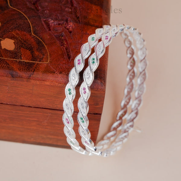 Mahira Silver Plated Bangles