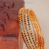 Zariya Black Stone Gold Plated Bangles