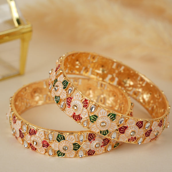 Floral Meenakari Bangle Set