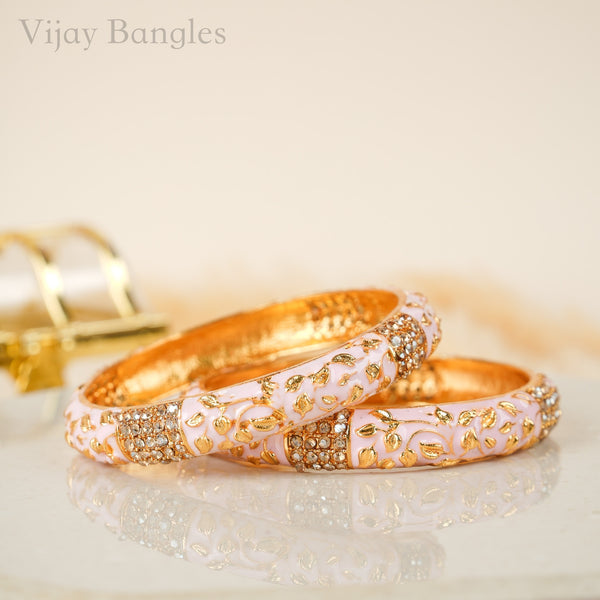 Pink Floral Celeste Enamel Bangles