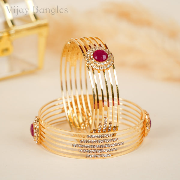 Ruby Royale AD Metal Bangles
