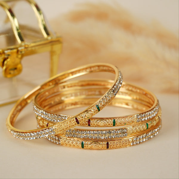 Sunheri Silver stone Bangles